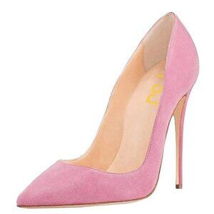 FSJ Women Formal Pointed Toe Pumps High Heel Sexy Stilettos Slip On Office Pink